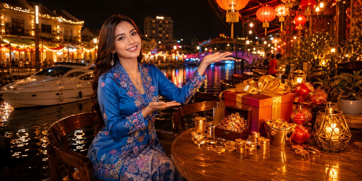 Proses deposit dan bonus selamat di Melaka dengan pengguna berbaju kurung platform 8700